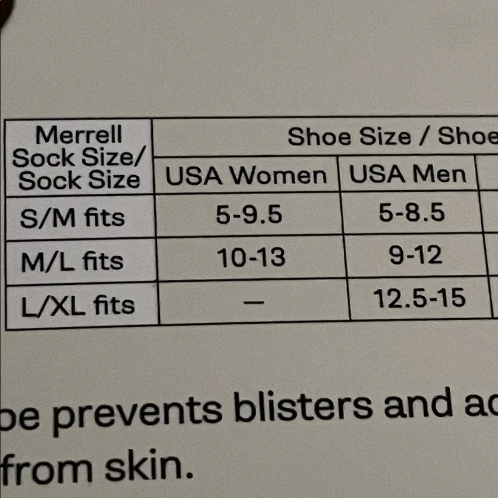 Merrell Zoned Hiking Crew Socks. Black. (1) Pair. NEW! Unisex Size S/M - Picture 4 of 7
